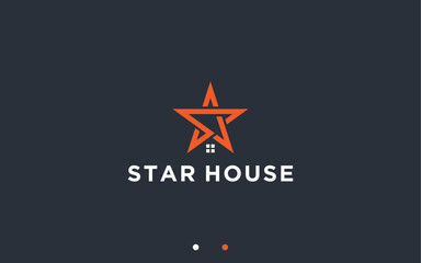 Sticker - house with stars logo design vector silhouette illustration