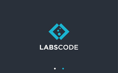 code with laboratory logo design vector silhouette illustration