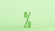 © paul - Green percent percentage divided proportion symbol typography type mint background 3d illustration render digital rendering