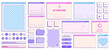 © Diana Berber - Set of Y2K retro computer empty windows templates, buttons, messages and other interface elements with copy space. Vector illustration.