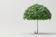© Rymma - Metaphorical green umbrella made of leaves, save the planet, environmental and global sustainability concept
