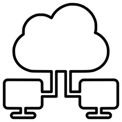 Sticker - Cloud Networking Icon