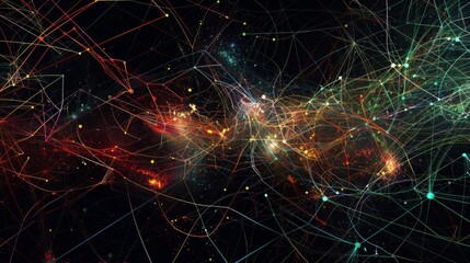 Canvas Print - Data Constellation, A Network of Lines Maps the Future of Information
