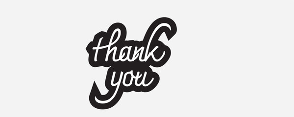 black and white thank you text art design 