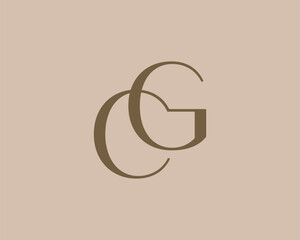 Wall Mural - CG or GC letter logo icon design. Classic style luxury initials monogram.