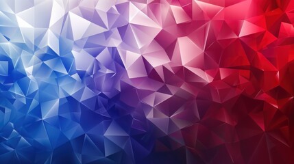 Wall Mural - Abstract red blue geometric polygonal shape background. Generate AI
