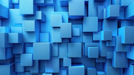 Wall Mural - Abstract 3d modern blue geometric shape modern background. Generate AI