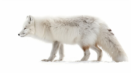 Wall Mural - White Wolf Standing on Snow Covered Ground