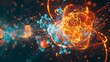 © Bos Amico - Vibrant D Rendering of a Chemical Reaction Swirling Atomic Structures and Energy Flows