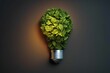 © Rayan Heaven - Sustainable environment light bulb with plants in place inside. Lightbulb with plant growing inside innovation and growth isolated. Green eco energy concept
