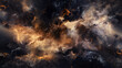 © GoonDuLagoon - Background of Renaissance Dark Stormy Clouds: Rolling Black Amber Gold Sinister Dusk Dramatic