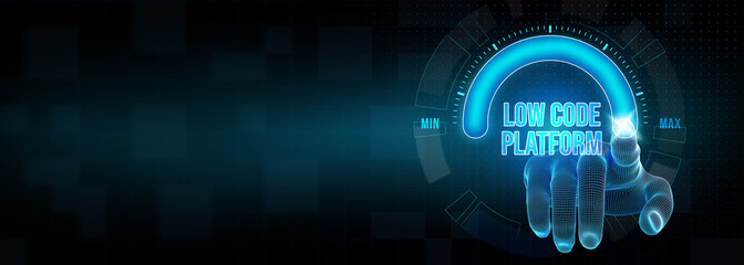 Low Code software development platform technology concept. 3d illustration