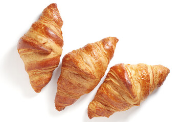 Wall Mural - Three fresh croissants