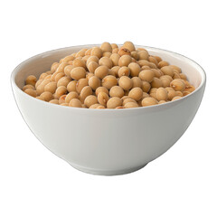 Wall Mural - Soya beans in a white bowl isolated on white back ground