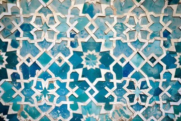 Seamless islamic pattern traditional arabic on ceramic tile on wall