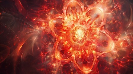 Wall Mural - A red swirl of space with a yellow center