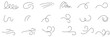 © Kakal CF ID 4016033 - Doodle wind line sketch set. Hand drawn doodle wind motion, air blow, swirl elements. Sketch drawn air blow motion, smoke flow art, abstract line. Isolated on white background . vector illustration.