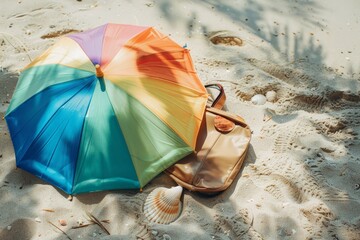 Two heart-shaped shells resting on the sand, sunset light. Beautiful simple AI generated image in 4K, unique.