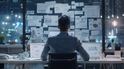 Wall Mural - woman working on laptop