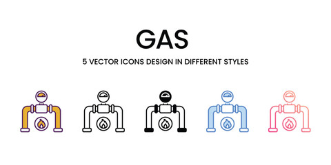 Sticker - Gas  Icons different style vector stock illustration