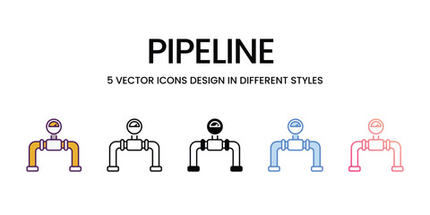 Sticker - Pipeline  Icons different style vector stock illustration