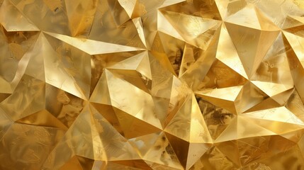 Graphic background illustrating geometric shape of reflective gold
