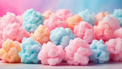 colorful cotton candy in soft color for background - ai generative 