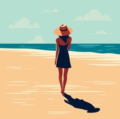 Wall Mural - girl on the beach