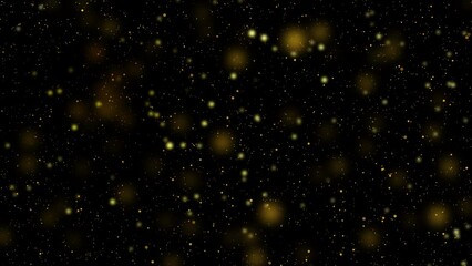 Wall Mural - golden beautiful glitter floating dust particles with highlights without background.