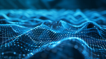 Abstract blue background with bokeh defocused lights and stars, abstract blue background , AI Generated