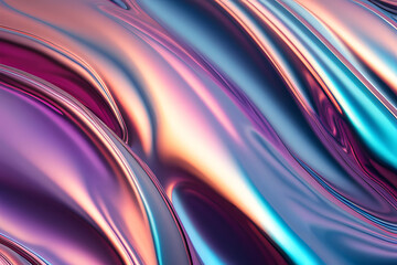 Wall Mural - The surface is smooth and reflective, with a rainbow of colors visible. This image could be useful for backgrounds, textures, or web design.
