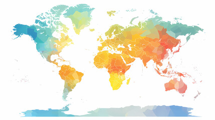  Dotted world map,color world map,Vector design illustration