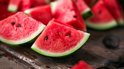 Wall Mural - Slices of watermelon on a cutting board