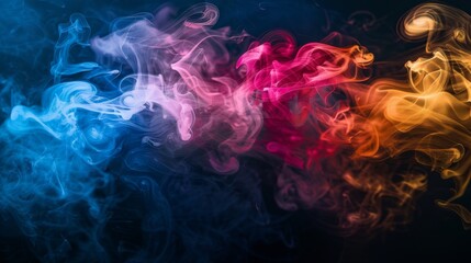 Poster - Abstract image of colorful cigarette smoke creating a mystical atmosphere.