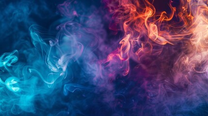 Poster - Abstract image of colorful cigarette smoke creating a mystical atmosphere.