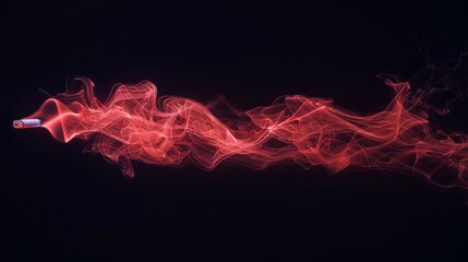 Poster - Bright, luminous cigarette smoke patterns forming in mid-air.