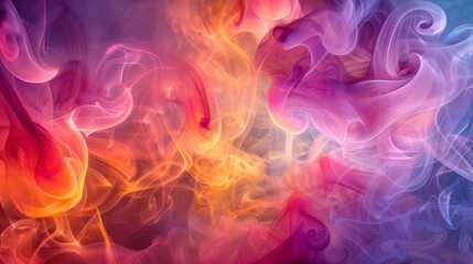 Poster - Bright, luminous cigarette smoke patterns forming in mid-air.