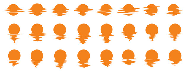 Wall Mural - large set with sun icon