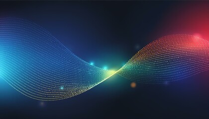 Colorful abstract digital technology representation for networks, communication and cyber applications - Blank space on top with image on bottom