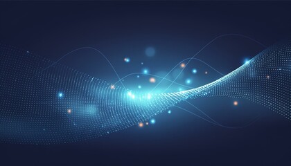 Abstract digital technology representation for networks, communication and cyber applications - Blank space on top with image on bottom