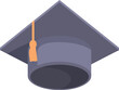 © nsit0108 - Isometric vector illustration of graduation cap as a symbol of academic achievement and success, perfect for graduation ceremonies at high school, college, university, or postsecondary education