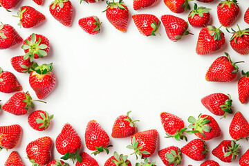 Canvas Print - A close up of a bunch of red strawberries