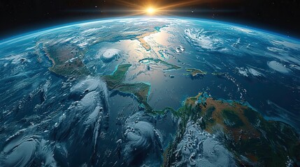 Canvas Print - high resolution satellite view of planet earth focused on north and central america mexico usa canad