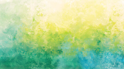 A vibrant watercolor background with yellow, green, blue, and turquoise gradient, creating a peaceful and serene summer vibe. Suitable for digital design and abstract art.