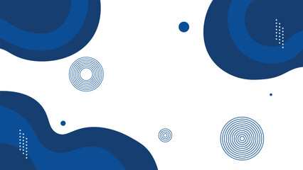 Wall Mural - Blue geometric abstract background with circles, bannerfor design.