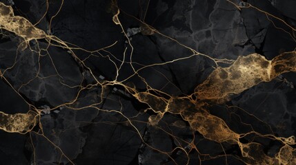 Wall Mural - black and golden marble background with smudge grey effect abstract background