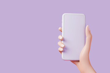 Cartoon hand using the phone
