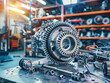 © Jirawatfoto - Disassembled car automatic transmission gear part or gearbox on workbench in auto repair shop. Fix and maintenance vehicle part service in the garage. Mechanical engineering and automotive industry
