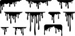 © CFK - Pixel perfect icon set of ink drop drip oil melting paint liquid dripping stain splash splatter melted sweet dessert. Thin line icons flat vector illustrations isolated on white transparent background