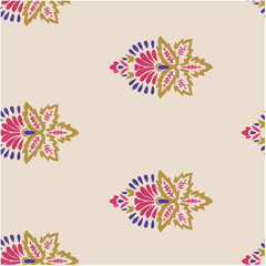 Wall Mural - seamless pattern floral pattern textile vector tropical bicolor faces flower leaves miniprint animal grometric love